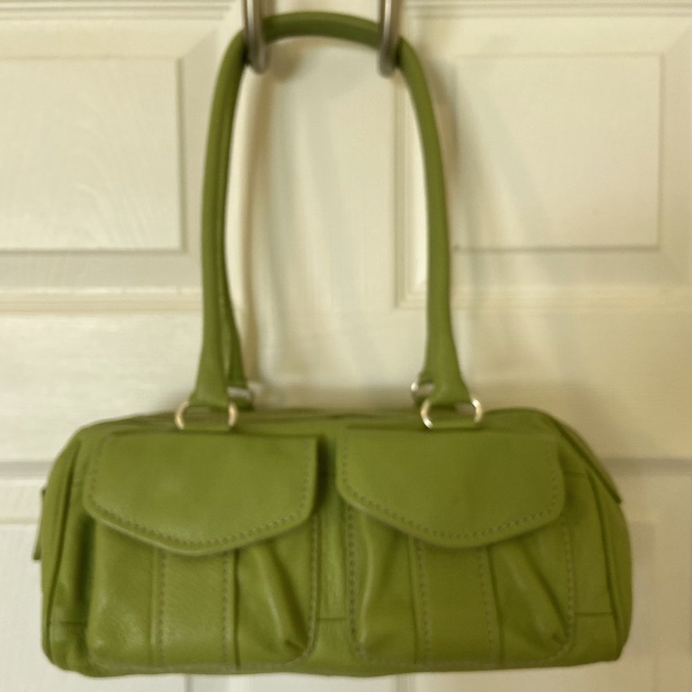 FOSSIL green pebbled leather handbag